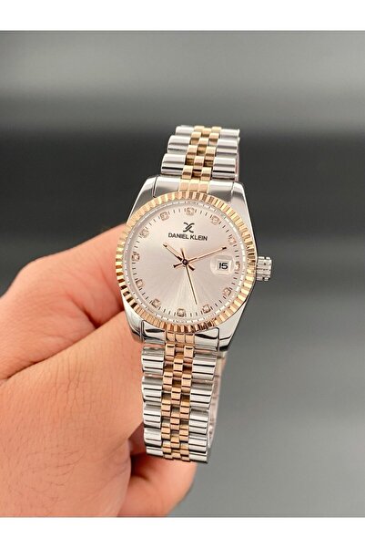 Daniel Klein Kadın Kol Saati Çelik kordon 3 ATM Su Geçirmez Rose Gümüş Renk