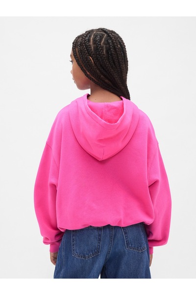 GAP Kız Çocuk Pembe Vintage Soft Oversized Bubble Sweatshirt
