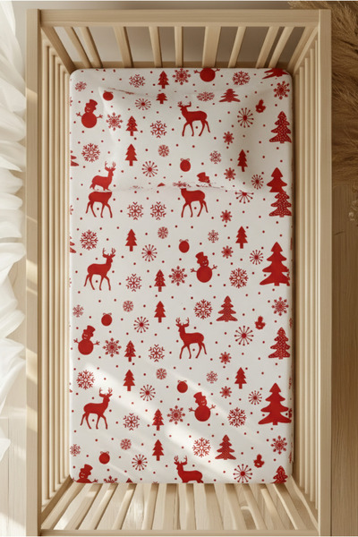 pistore 100% Cotton Ranforce Fitted Sheet Set - New Year's Christmas Patterne...