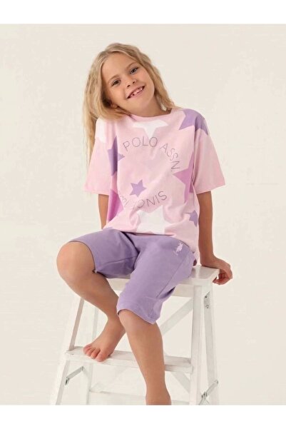 U.S. Polo Assn. Girl's Pink Capri Set