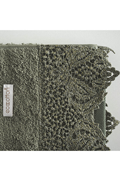 Ecocotton Alicia El Рушник для обличчя 100% органічна бавовна з мереживом, зелений, 50x90 см