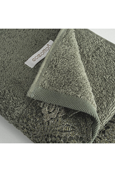 Ecocotton Alicia El Рушник для обличчя 100% органічна бавовна з мереживом, зелений, 50x90 см