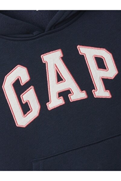 GAP Kız Bebek Lacivert Gap Logo Kapüşonlu Fleece Sweatshirt