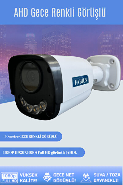 Fabius Gece Renkli Görüşlü Tekli Güvenlik Kamerası