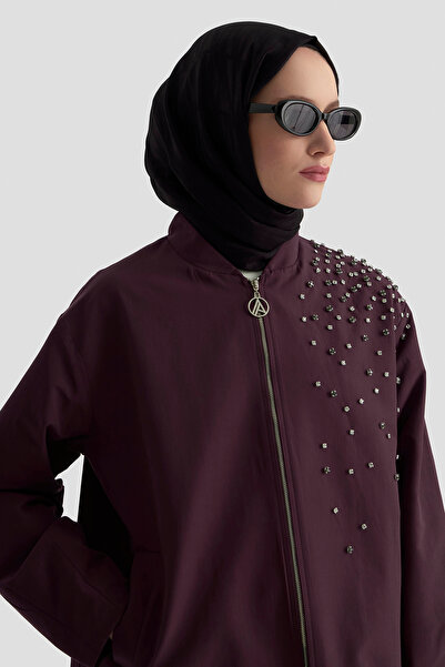 Armine Taş Detaylı Fermuarlı Astarlı Tunik Sonbahar-Kış