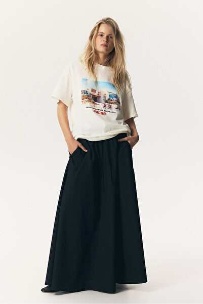 H&M Baskılı Oversize Tişört
