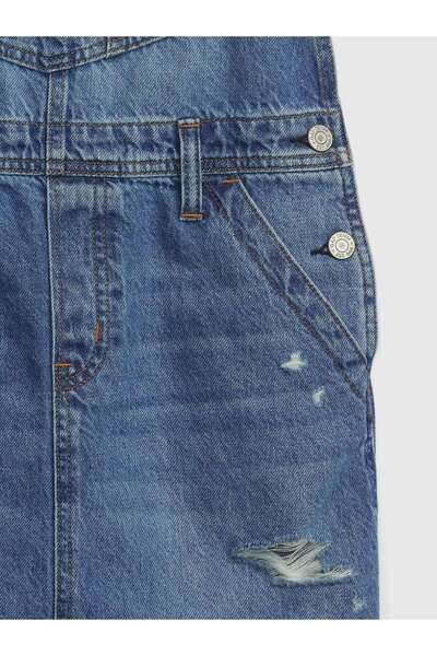 GAP Kız Çocuk Mavi Denim Salopet