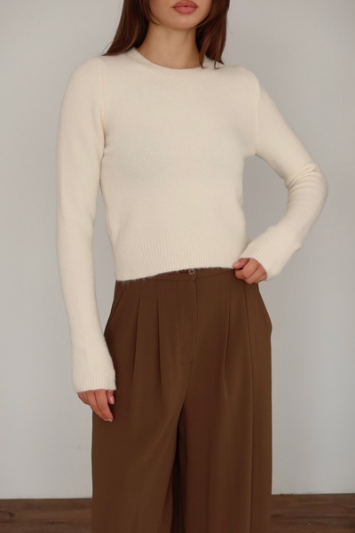 LOISY Women's Feathered Soft Textured Knitwear Sweater