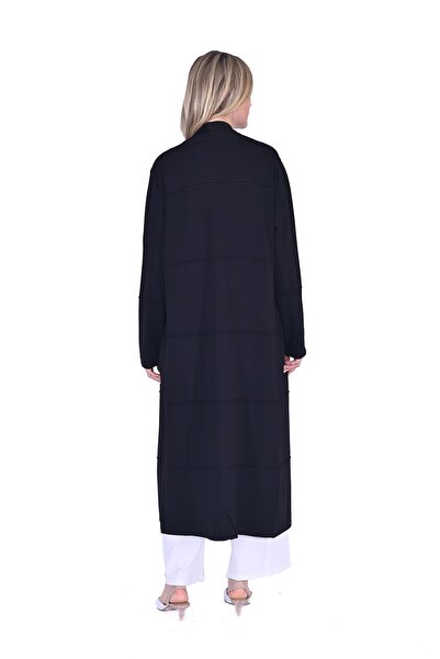 Invee Şal Yaka Triko Uzun Hırka SİYAH