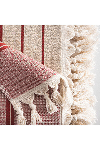 Ecocotton Arden Банний рушник 100% органічна бавовна з додаванням конопель Рушник червоно-бежевий 70x140 см