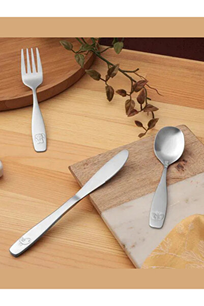 Porland Mini Animals Children's Fork-spoon-knife Set 3 Pieces