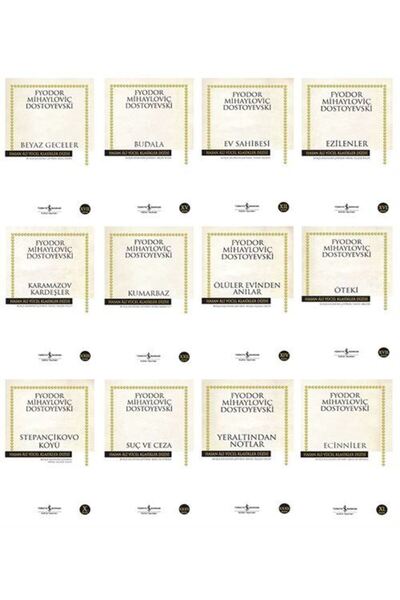 TÜRKİYE İŞ BANKASI KÜLTÜR YAYINLARI Dostoyevski Kitapları (12 Kitap Set) Hasa...