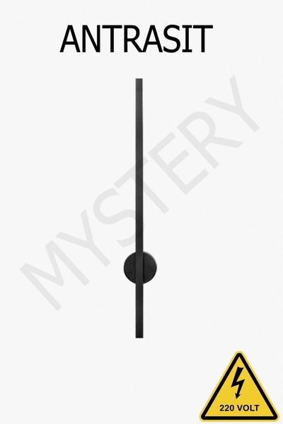 MYSTERY Pigas Düğmesiz Osram Led Modern Dekoratif Led Duvar Aplik 70cm Siyah 3000k Günışığı