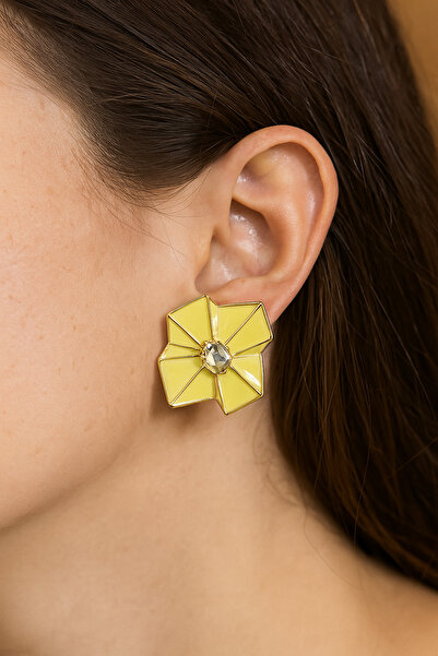 JEWELRY Baget Taşlı Çiçek Küpe