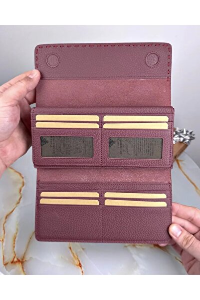 Fil Deri Genuine Leather Women's Burgundy Color 2022 with Phone Compartment and Saraciye Stitching