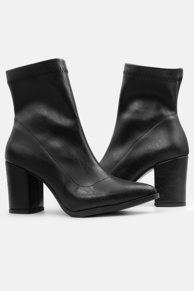 Pinhal Home Kadın Bot Siyah Sivri Burun Topuklu Kadın Bot Streç Bilekli