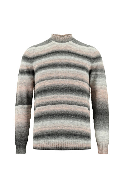 Abdullah Kiğılı Bato Yaka Slim Fit Вузький крій Безшовний вовняний трикотажний светр