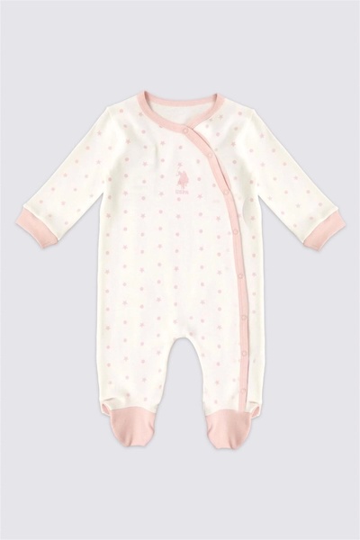 U.S. Polo Assn. Kız Bebek Patikli Tulum Pembe USB1937