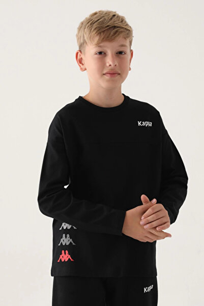 Kappa Μπλούζα για αγόρι με εμπριμέ λογότυπο Black Crew Neck Kappa
