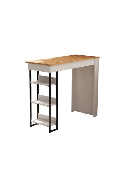 DEKORFİM DF01103AC Raflı Yüksek Bar Masası Mutfak Yemek Masası