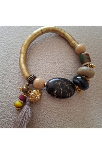 azra takı tasarım Women's Ceramic, Brass, Ethnic Authentic Handmade Bracelet