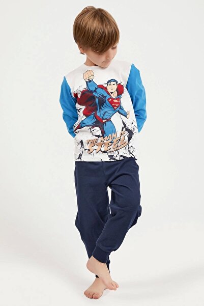 Superman Lisanslı The Man Of Steel Krem Erkek Çocuk Uzun Kol Eşofman Takım