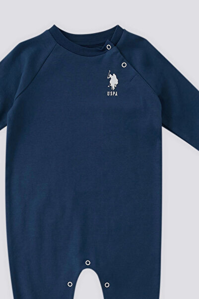 U.S. Polo Assn. U.S. Polo Assn Koyu İndigo Çıtçıt Detay Bebek Tulum