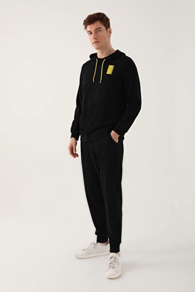 Arnetta Take A Rest Siyah Erkek Uzun Kol Pijama Takım