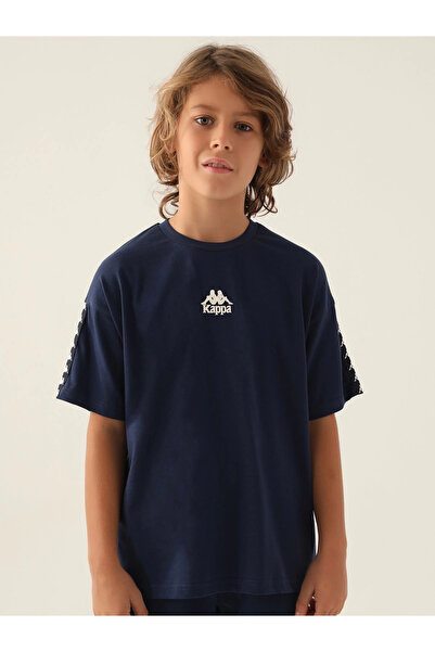 Kappa تي شيرت مخطط باللون النيلي الداكن للأولاد