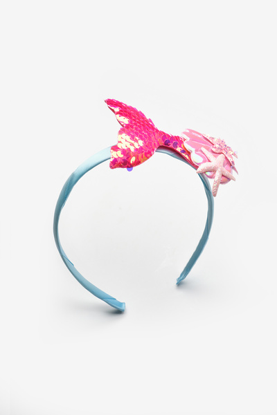 Le Mabelle Turuncu Payetli Deniz Kızı Figürlü Kız Çocuk Taç