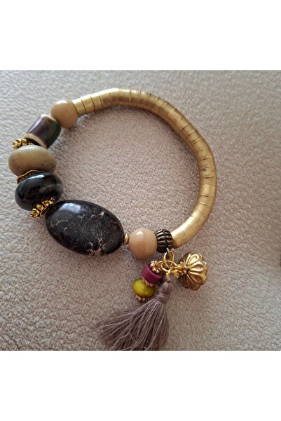 azra takı tasarım Women's Ceramic, Brass, Ethnic Authentic Handmade Bracelet