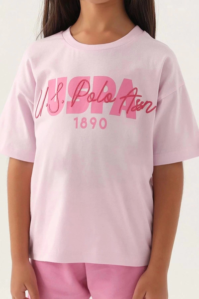 U.S. Polo Assn. Us Polo. Assn. Girl's Shorts Set - 1804-4 Rose