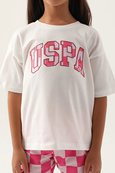 U.S. Polo Assn. Girl's Cream Shorts Set