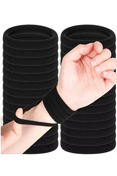 DZC KUZENLER AVM 12 Adet Havlu Saç Tokası Siyah Dayanıklı Sert Esnek Lastik K...