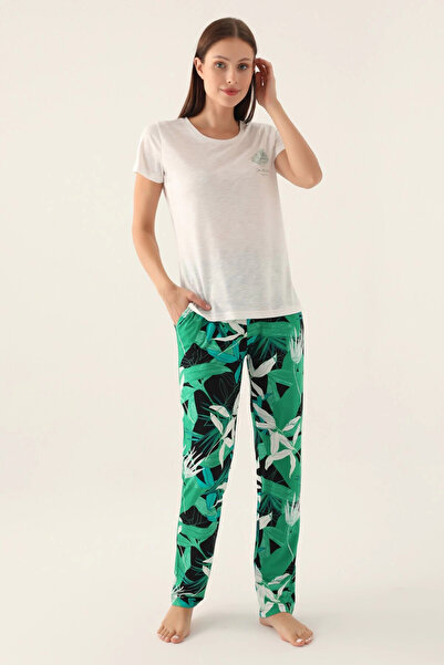 Arnetta Take Time Cream Women's Short Sleeve Pajama Set