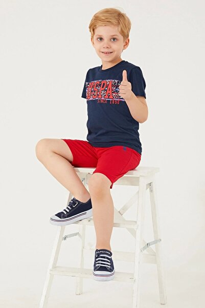 U.S. Polo Assn. بدلة النادل بيرمودا للرجال - أزرق داكن