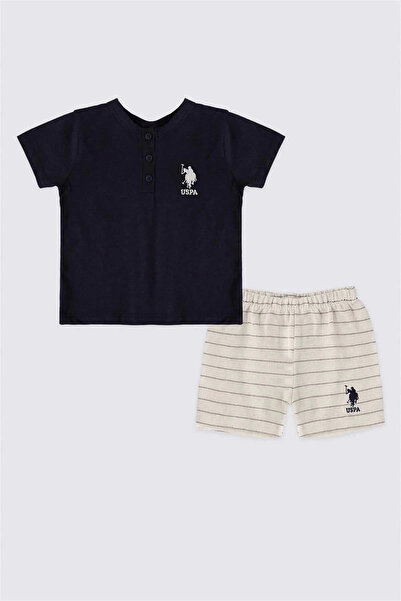 U.S. Polo Assn. Erkek Bebek 2 Lı Kısa Kol T-shırt Takım - Krem