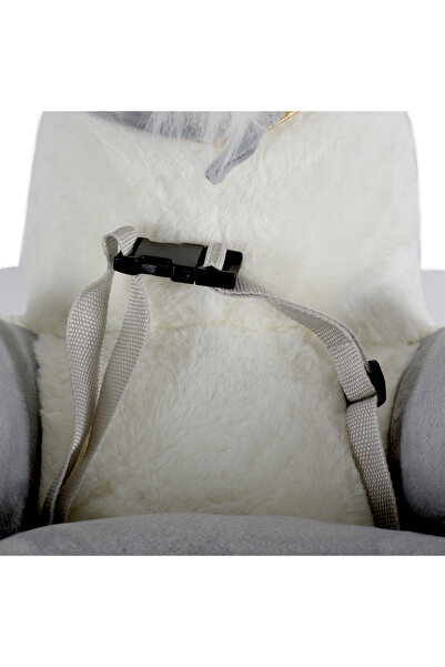 Moni Plush rocking chair for children with backrest and sounds, Moon Unicorn, Grey