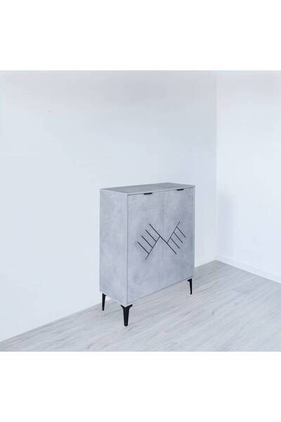 Al Saada Home Multi-purpose Shoe Cabinet 94×33×75 - Gray