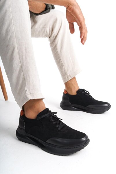 Mubiano Genuine Leather Mbkry301-S Men's Black Sneaker & Sports Shoes