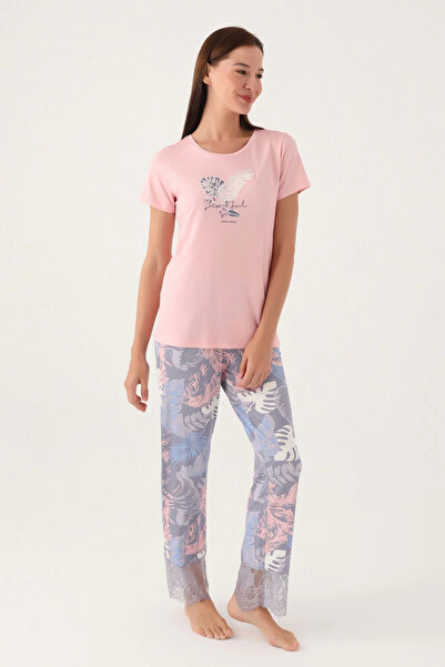 Kadın Pembe Kısa Kol Pijama Takım