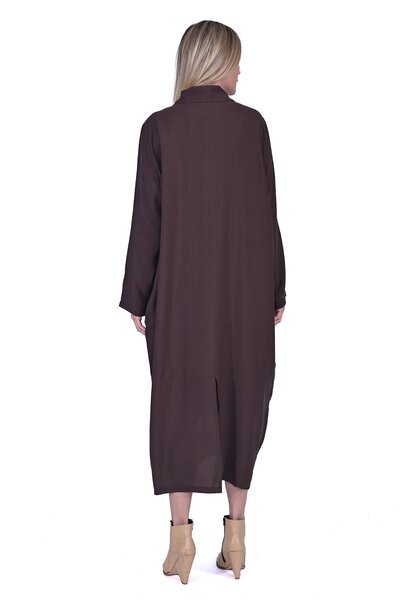 Invee Men's Collar Zipper Detailed Modal Cap Brown