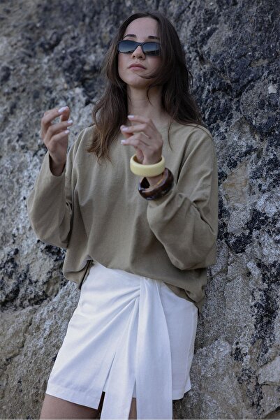 Suud Collection White Mara Mini Linen Wrap Skirt