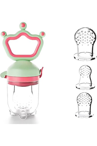 Twisoo Silicone Infant Fruit Feeder - BPA-Free Silicone 3 Size Mesh Nipple - Safe Fresh Vegetable &
