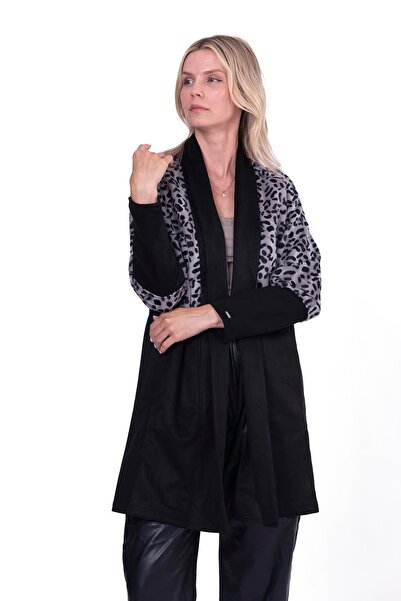 Invee Леопардово палто ЧЕРНО