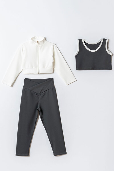 Beniizle Girl's 3-Piece Sports Crop Set