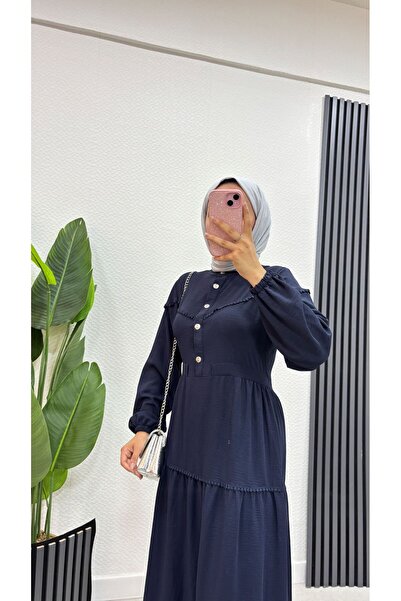 BURCU TESETTÜR Dantelli Önü Patlı Elbise 1155