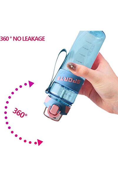 Twisoo Sports Water Bottle - 1000ml Leak Proof Gym Bottle, BPA Free, Food Grade Plastic and Silicone