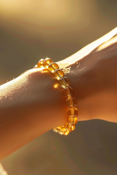 Orenda Design Sitrin Doğal Taş Bileklik (POZİTİF ENERJİ DEPOSU) 1.kalite Doğal Taş