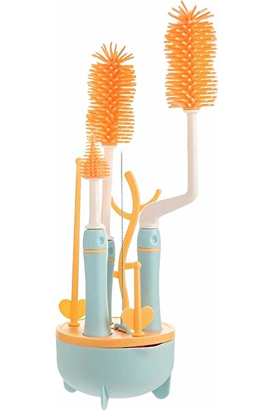 Twisoo مجموعة فرشاة تنظيف زجاجات الأطفال المصنوعة من السيليكون - 7 قطع مع حام...